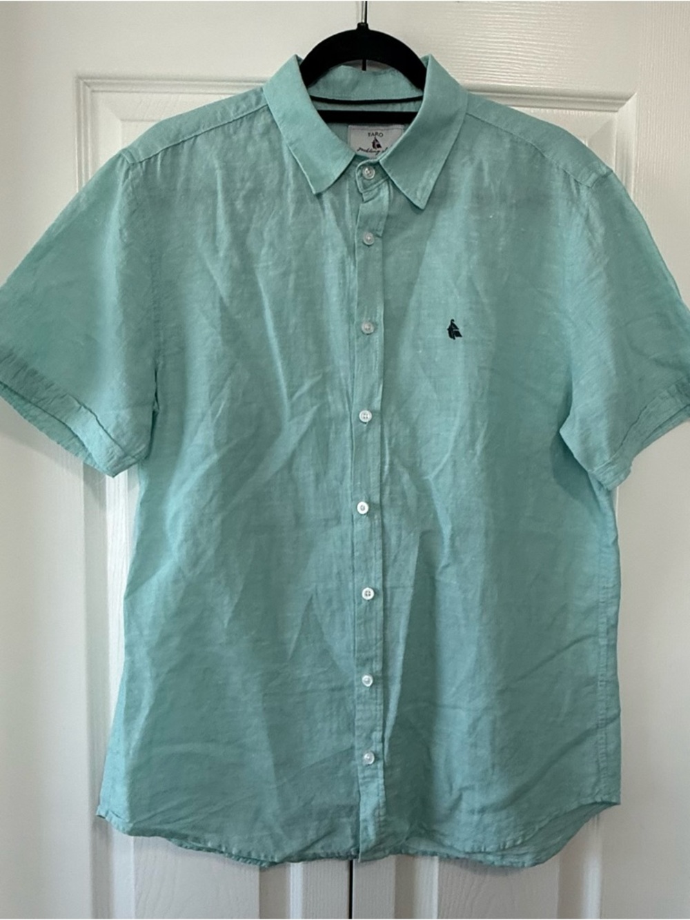 FARO Yachting Club 100% Linen Shirt Men’s Seafoam Short Sleeve Button Down M